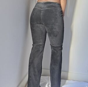 Vintage Suede Bootcut Pants Women's Size 31 Contrast Stitch Cowgirl Boho